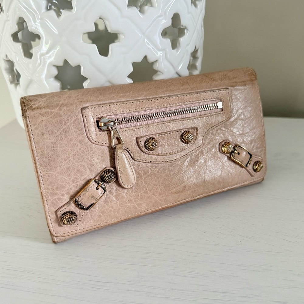 Balenciaga Le City Leather Moto Wallet